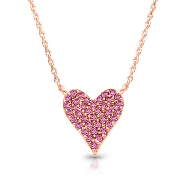 Diamond and sapphire heart necklace top