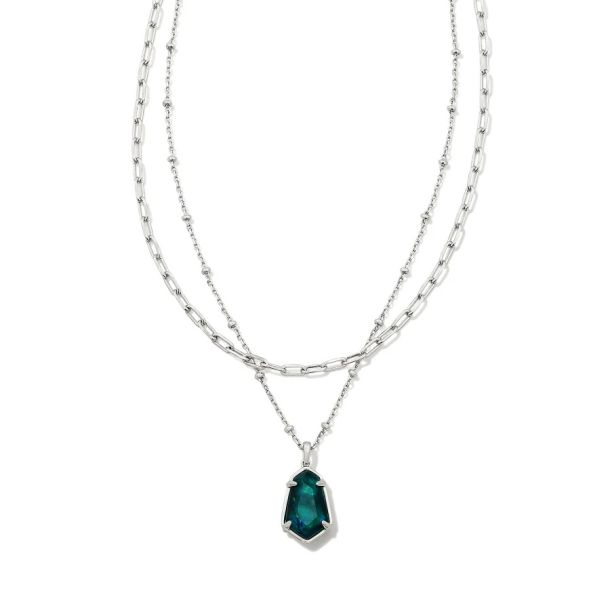 Crystal charm green necklace on sale paparazzi
