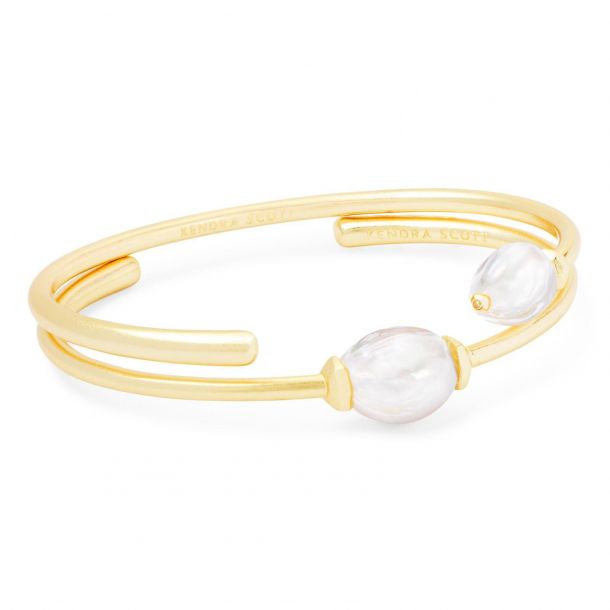 Kendra Scott Amiya Baroque Pearl Bracelet Set Gold Plated