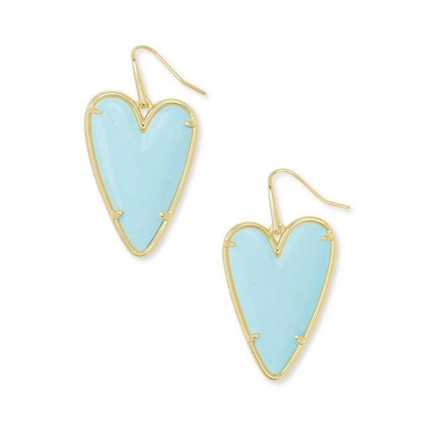 Kendra Scott Ansley Heart Drop Earrings in Light Blue Magnesite