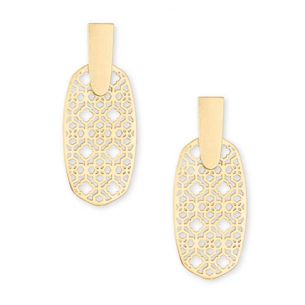 Kendra Scott Aragon Earrings Gold Plated Filigree