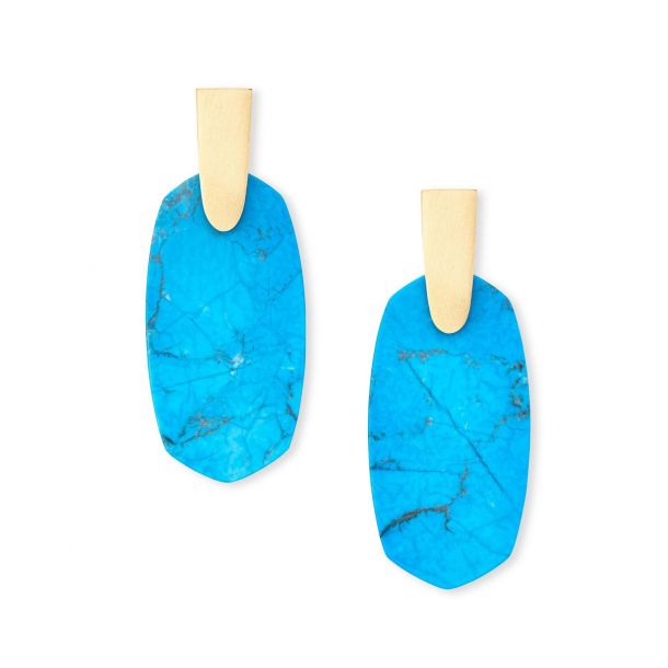 Kendra Scott Aragon Earrings in Aqua Howlite REEDS Jewelers