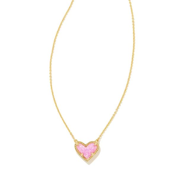 アクセサリー kentarosaaaaaan Kendra Scott Ari Heart Pendant Necklace in Bubblegum Pink Kyocera