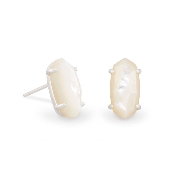 Kendra Scott Betty Earrings in Ivory Mother of Pearl in Rhodium Plated