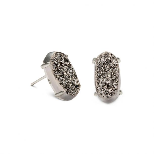 Kendra Scott Betty Earrings in Platinum Drusy Rhodium Plated REEDS Jewelers