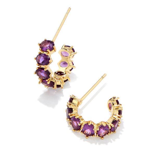Kendra Scott Cailin Crystal Huggie Earrings in Purple Crystal REEDS Jewelers