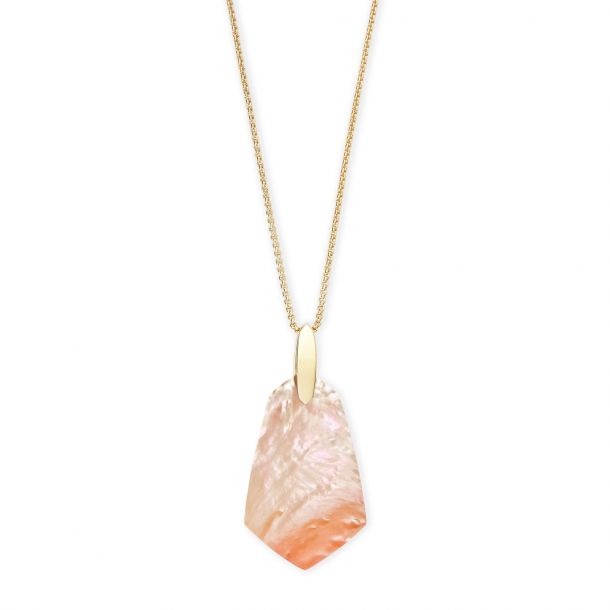 Kendra Scott Cam Necklace in Peach Mother of Pearl