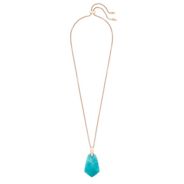 Kendra Scott Cam Necklace in Teal Quartzite REEDS Jewelers