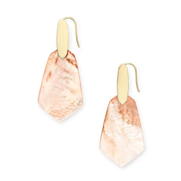 Kendra Scott Camila Earrings in Peach Mother of Pearl