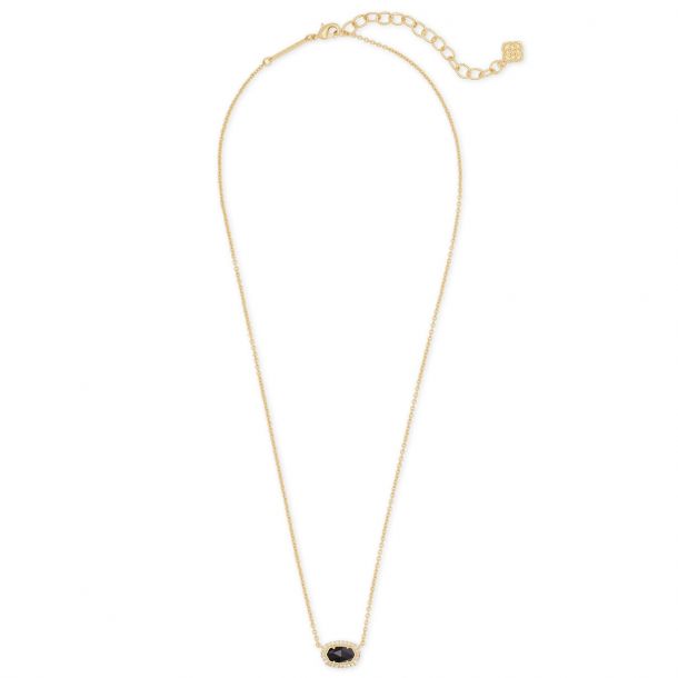 Kendra Scott Chelsea Necklace in Black Opaque Gold Plated REEDS Jewelers