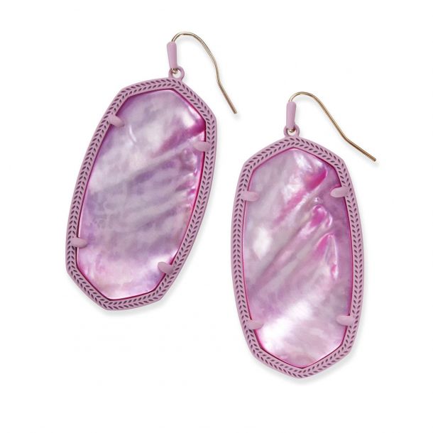 Kendra Scott Danielle Earrings in Lilac Mother of Pearl Matte Lilac