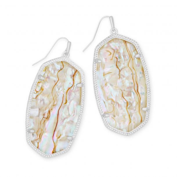 White cheap abalone earrings