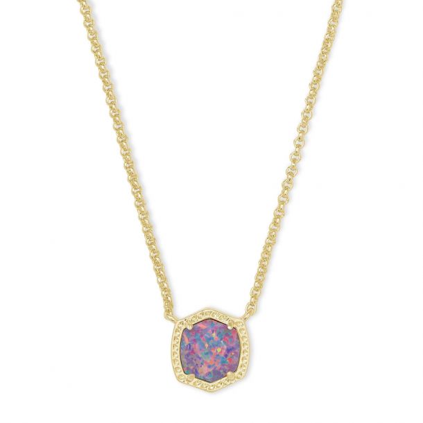Kendra Scott Davie Pendant Necklace in Lavender Kyocera Simulated Opal