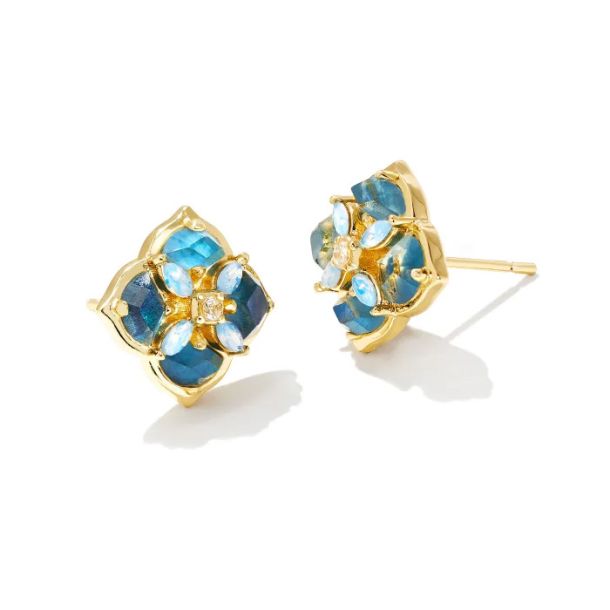Kendra Scott Dira Stone Stud Earrings in Blue Mix REEDS Jewelers