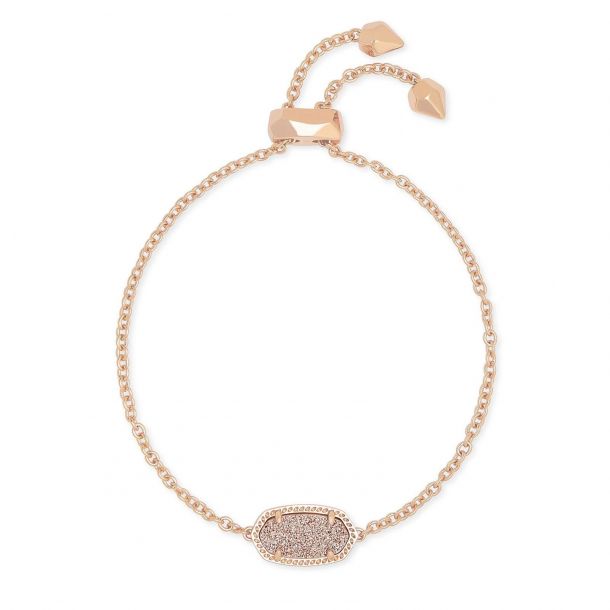 Kendra Scott Elaina Adjustable Bracelet in Sand Drusy Rose Gold Plated REEDS Jewelers