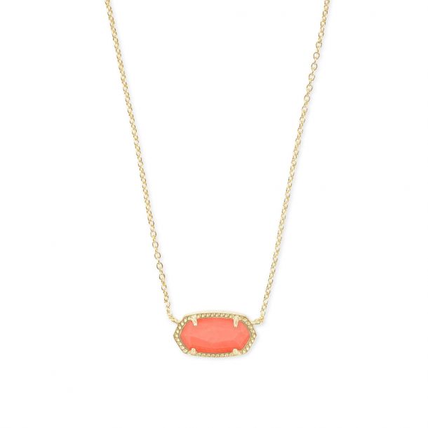 Kendra Scott Elisa Pendant Necklace in Bright Coral Magnesite