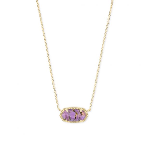 Kendra Scott Elisa Pendant Necklace in Bronze Veined Lilac Magnesite