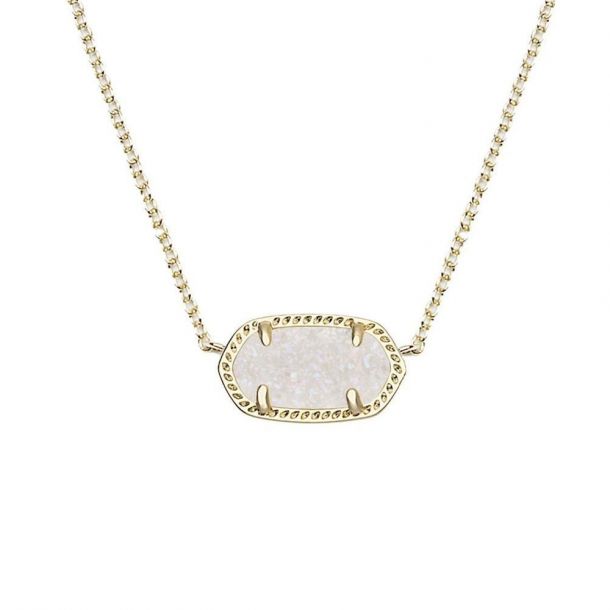 Kendra scott elisa rose gold outlet pendant necklace in iridescent drusy