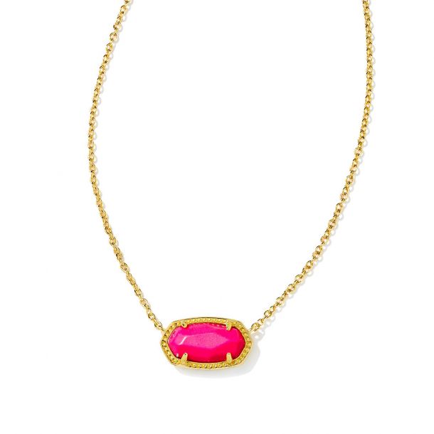 Kendra Scott Elisa Pendant Necklace in Neon Pink Magnesite