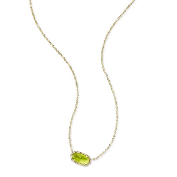 Kendra Scott Elisa Pendant Necklace in Simulated Peridot Illusion REEDS Jewelers