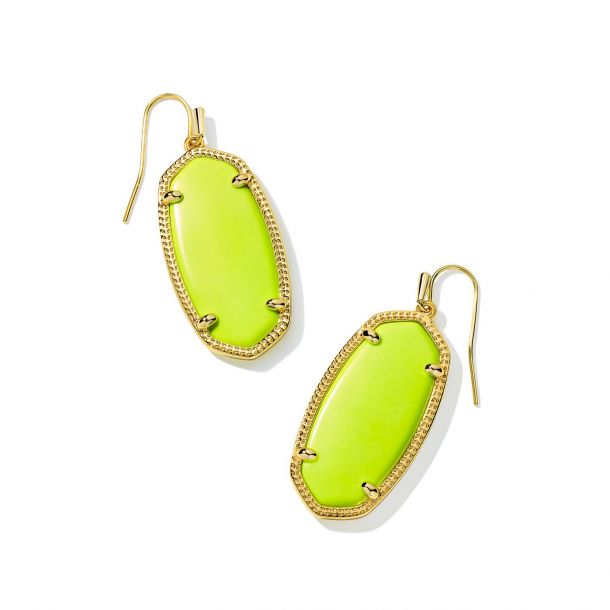 Kendra Scott Elle Drop Earrings in Neon Yellow Magnesite