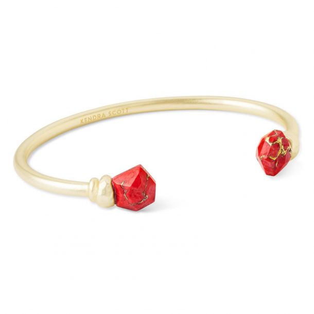 Kendra Scott Ellms Cuff Bracelet in Bronze Veined Red Magnesite