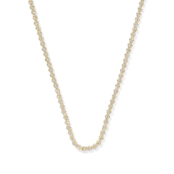 Kendra Scott Emery Tennis Necklace in White Crystal, Gold-Plated