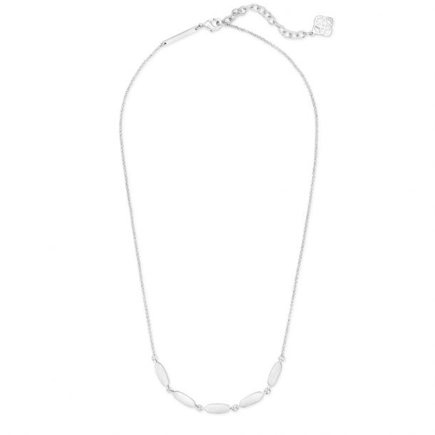 Fern pendant necklace in bright silver outlet