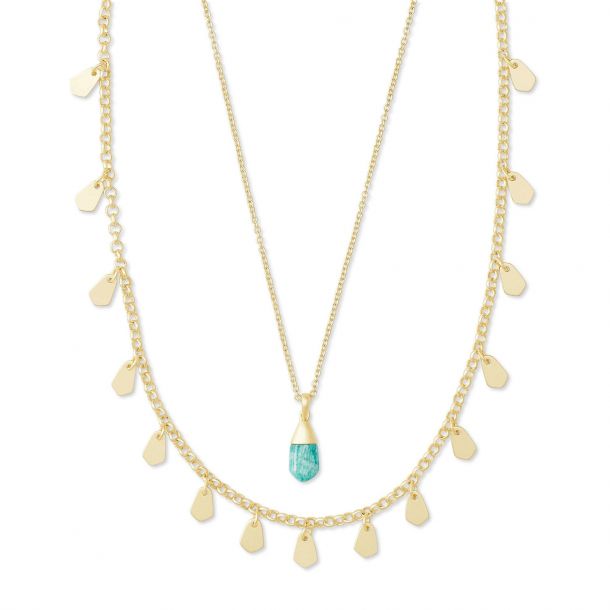 Amazonite multi strand necklace top