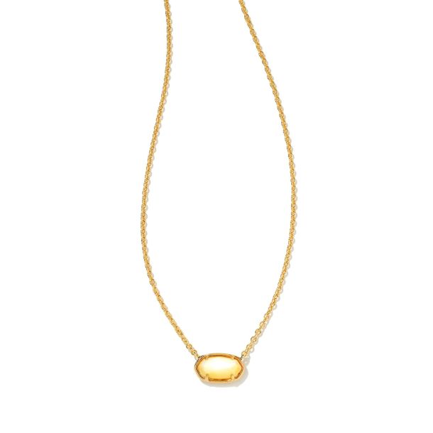 Kendra Scott Grayson Short Pendant Necklace in Light Yellow Mother
