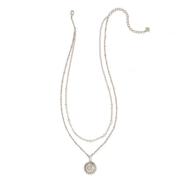 Kendra Scott Harper Multi Strand Necklace Rhodium Plated REEDS Jewelers