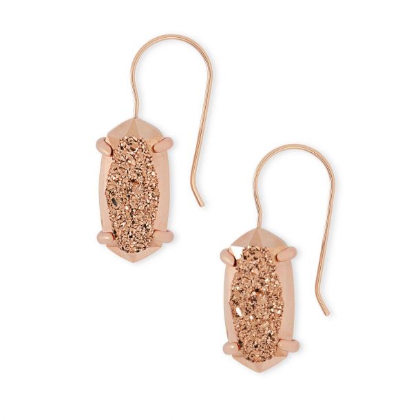Kendra Scott Harrison Drop Earrings in Rose Gold Tone Drusy