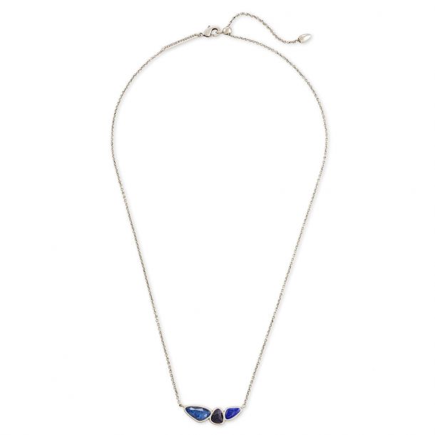 Kendra Scott Ivy Short Pendant Necklace in Navy Mix REEDS Jewelers