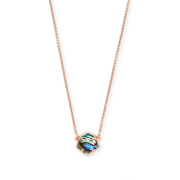 Kendra Scott Jaxon Necklace in Abalone Shell Rose Gold Plated