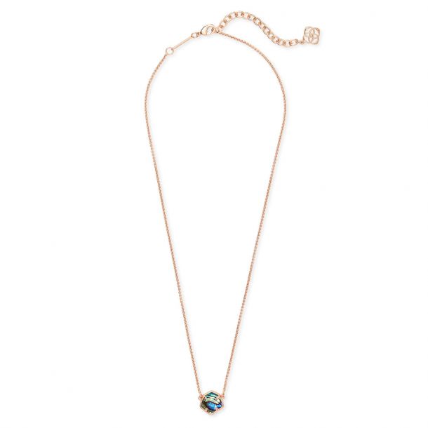 Kendra Scott Jaxon Necklace in Abalone Shell Rose Gold Plated