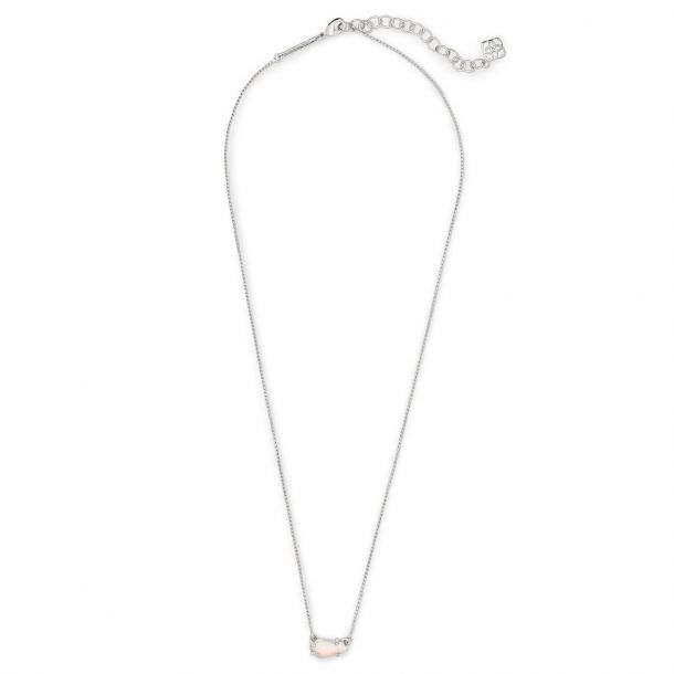 Kendra Scott Jayde Necklace in White Kyocera Opal Rhodium Plated REEDS Jewelers