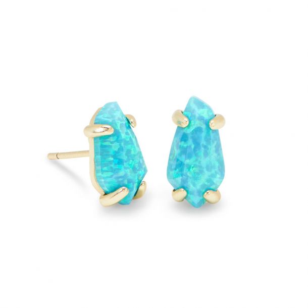 Kendra Scott Jillian Earrings in Turquoise Kyocera Opal Gold Plated