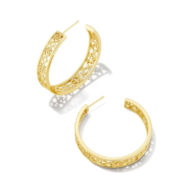 Kendra Scott Kelly Hoop Earrings Gold Plated REEDS Jewelers