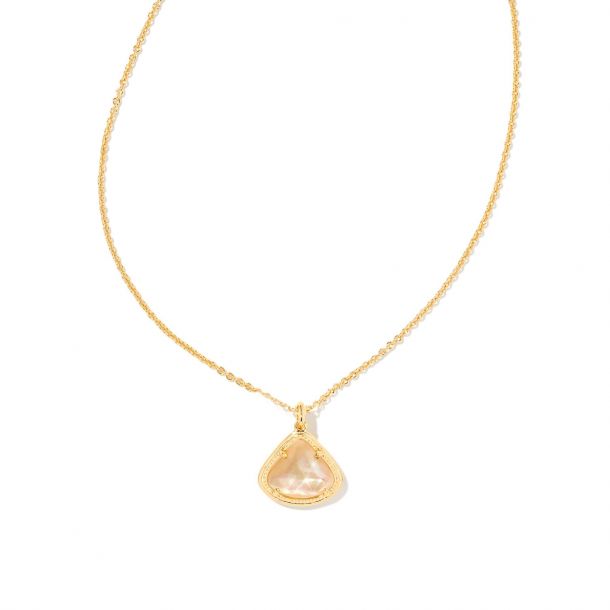 Kendra Scott Kendall Pendant Necklace in Golden Abalone Shell REEDS Jewelers