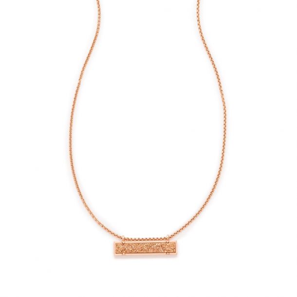 Kendra Scott Leanor Necklace in Rose Gold Tone Drusy Rose Gold Plated
