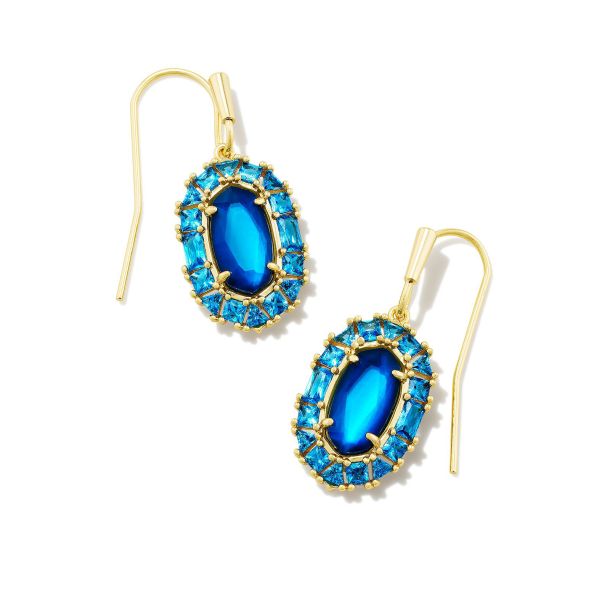 Dani Figaro Frame Drop Gold Deep Aqua Illusion| Kendra Scott