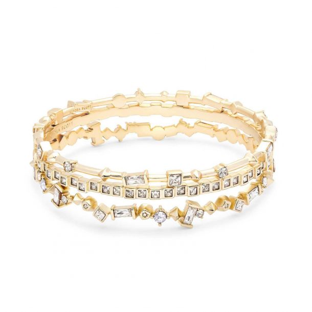 Kendra Scott Malia Bangle Bracelet Set Gold Plated