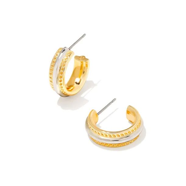 Mixed metal hoop earrings deals