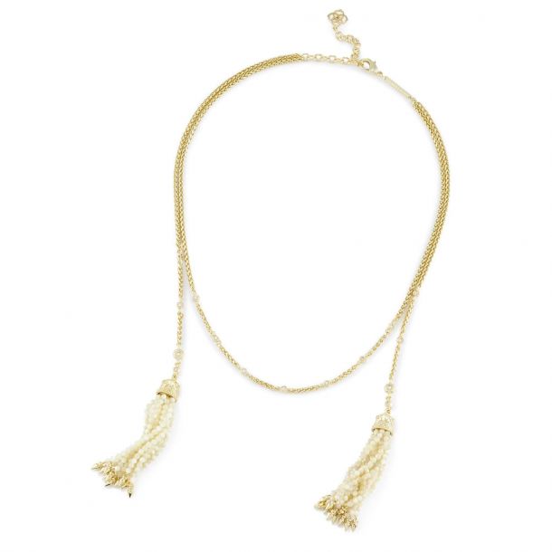 Kendra Scott Monique Lariat Necklace in Ivory Mother of Pearl