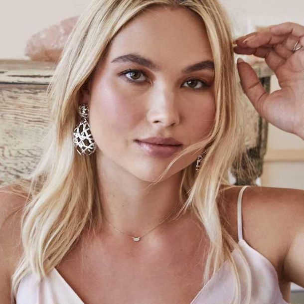 Kendra Scott Natalie Statement Earrings Rhodium Plated