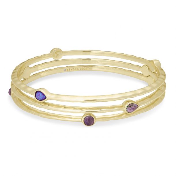 Kendra Scott Nina Bangle Bracelet Set in Purple Mix