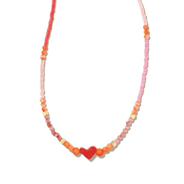 Kendra Scott Nova Heart Strand Necklace in Red Mix REEDS Jewelers