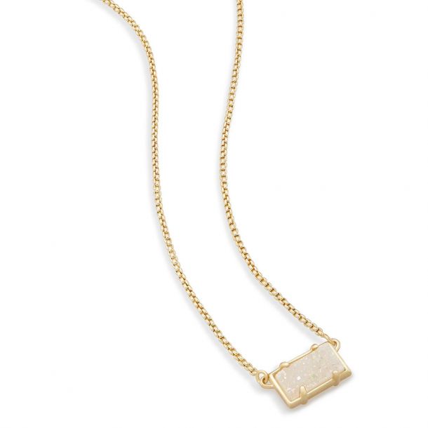 Kendra Scott Pattie Necklace in Iridescent Drusy Gold Plated