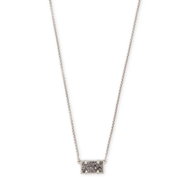 Kendra Scott Pattie Necklace in Platinum Drusy Rhodium Plated