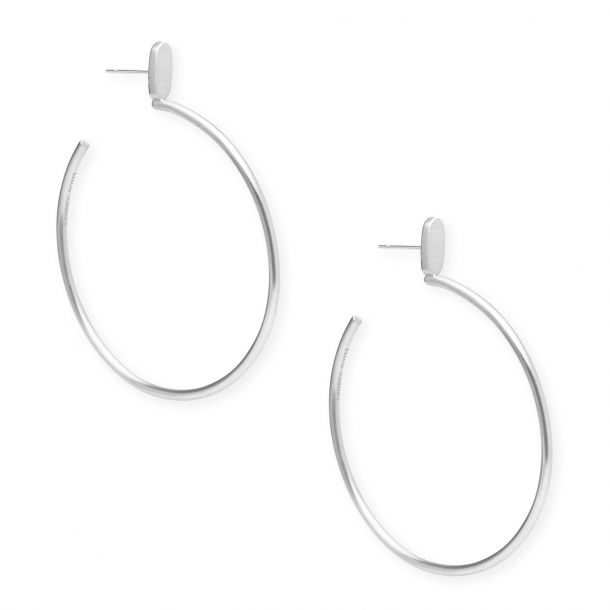Kendra Scott Pepper Hoop Earrings in Bright Silver Tone REEDS Jewelers